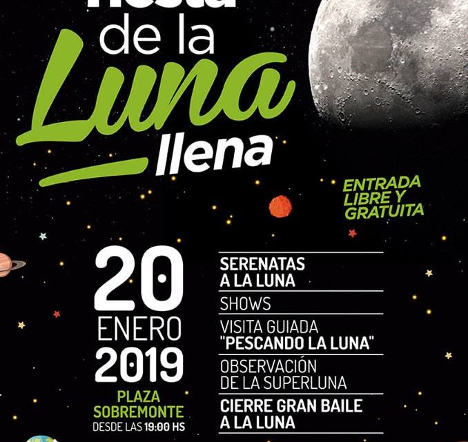 SERA EL 20 DE ENERO CONJUNTAMENTE CON UN ECLIPSE DE LUNA Fiesta de la Luna LLena en Plaza Sobremonte